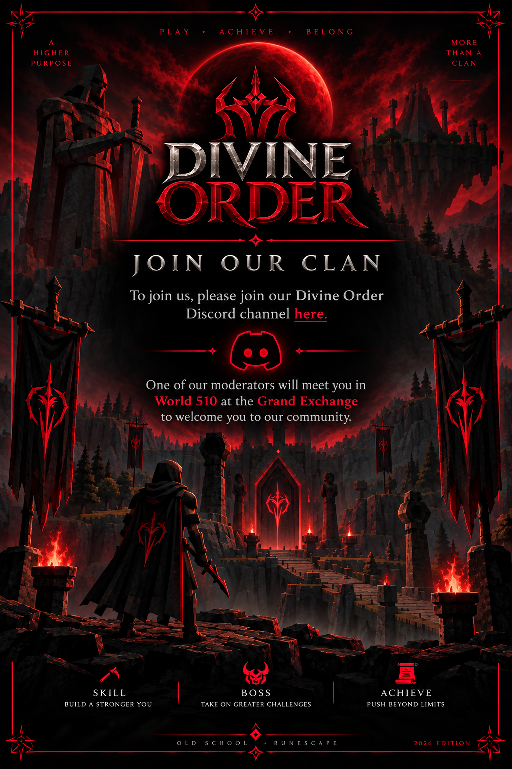 Divine Order Join Our Clan recruitment poster